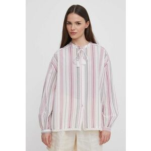 Pepe Jeans camasa din bumbac femei, cu guler stand-up, relaxed imagine