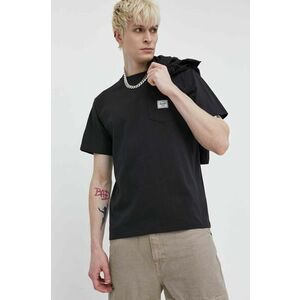 Herschel tricou din bumbac barbati, culoarea negru, neted imagine