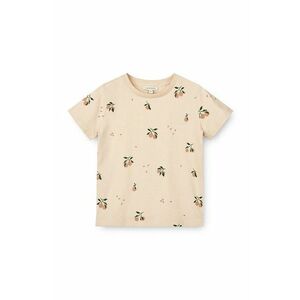 Liewood tricou din bumbac pentru bebelusi Apia Baby Printed Shortsleeve T-shirt culoarea roz, modelator imagine
