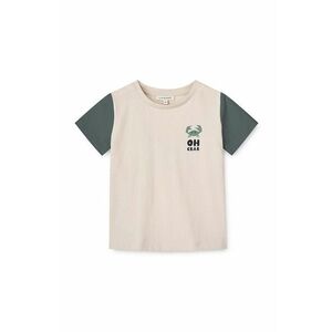 Liewood tricou din bumbac pentru bebelusi Apia Baby Placement Shortsleeve T-shirt culoarea turcoaz, cu imprimeu imagine