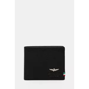 Aeronautica Militare portofel de piele barbati, culoarea negru imagine