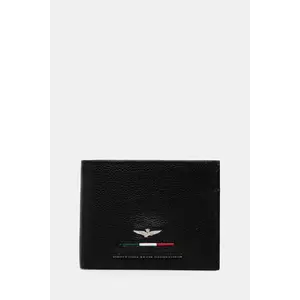 Aeronautica Militare portofel de piele barbati, culoarea negru imagine