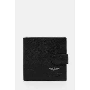 Aeronautica Militare portofel de piele barbati, culoarea negru imagine