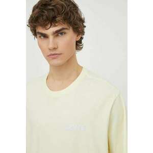 Levi's tricou din bumbac barbati, culoarea galben, cu imprimeu imagine