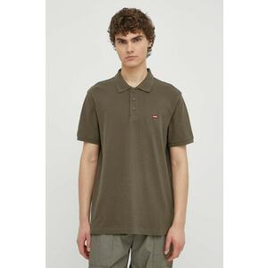 Levi's polo de bumbac culoarea verde, neted, 35883 imagine
