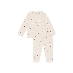 Konges Sløjd set de pijama de bumbac pentru copii SLEEPY PJ GOTS culoarea bej, cu imprimeu imagine