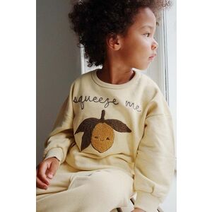 Konges Sløjd bluză copii LOU SWEATSHIRT culoarea bej, cu imprimeu imagine
