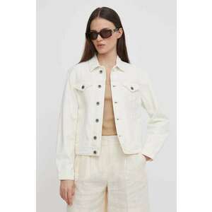 Pepe Jeans geacă din denim femei, culoarea bej, de tranziție imagine