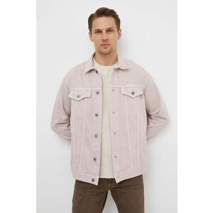 Pepe Jeans geacă din denim bărbați, culoarea roz, de tranziție imagine