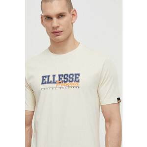 Ellesse tricou din bumbac Zagda T-Shirt barbati, culoarea bej, cu imprimeu, SHV20122 imagine