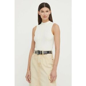 G-Star top femei, culoarea bej, cu turtleneck imagine