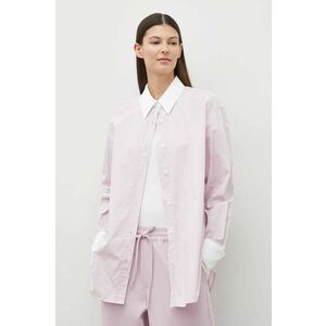 Samsoe Samsoe camasa din bumbac femei, culoarea roz, cu guler clasic, relaxed imagine