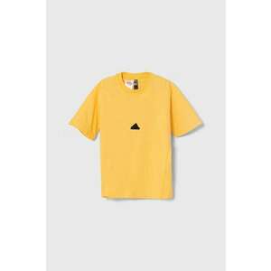 adidas tricou copii culoarea galben, neted imagine