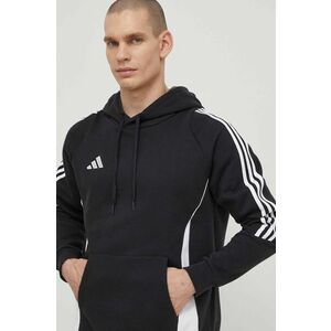 adidas Performance bluză trening Tiro 24 culoarea negru, cu glugă, cu imprimeu, IJ7673 imagine