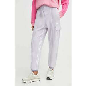 adidas pantaloni de trening culoarea violet, cu imprimeu, IS0907 imagine