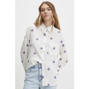 Answear Lab cămașă femei, culoarea alb, cu guler clasic, relaxed imagine