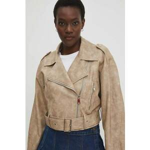 Answear Lab geaca ramones femei, culoarea bej, de tranzitie imagine