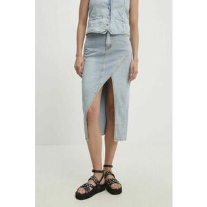 Answear Lab fustă din denim midi, dreaptă imagine