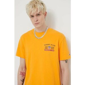 Tommy Jeans tricou din bumbac Archive Games bărbați, culoarea galben, cu imprimeu, DM0DM19545 imagine