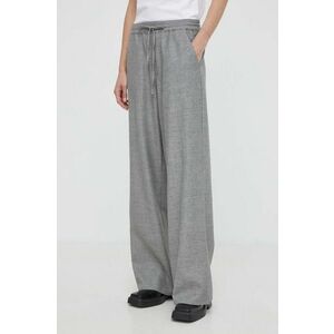 Won Hundred pantaloni din lână culoarea negru, drept, high waist, 3121-14228 imagine