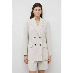 Bruuns Bazaar sacou BrassicaBBLinda blazer culoarea bej, cu doua randuri de nasturi, neted, BBW3307 imagine