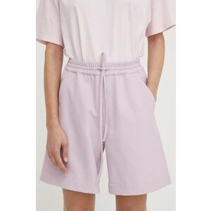 Won Hundred pantaloni scurți femei, culoarea violet, uni, high waist, 2833-14229 imagine