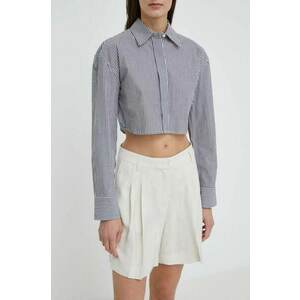 2NDDAY camasa din bumbac 2ND Josh - Daily Lines femei, culoarea gri, cu guler clasic, regular, 2242130276 imagine