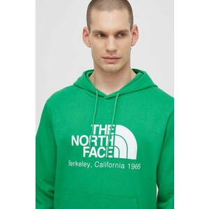 The North Face hanorac de bumbac M Berkeley California Hoodie barbati, culoarea verde, cu glugă, cu imprimeu, NF0A55GFPO81 imagine