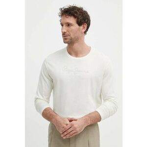 Pepe Jeans tricou din bumbac Eggo barbati, culoarea bej, cu imprimeu imagine