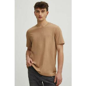 Medicine tricou din bumbac barbati, culoarea bej, modelator imagine