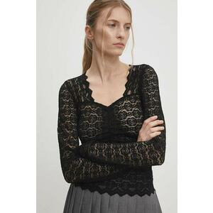 Answear Lab bluza femei, culoarea negru, neted imagine
