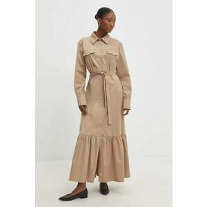 Answear Lab rochie culoarea maro, maxi, evazată imagine