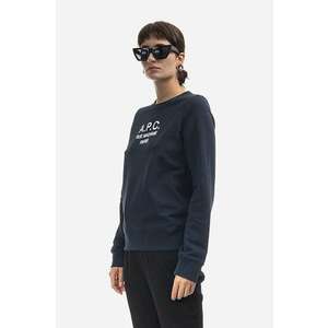 A.P.C. hanorac de bumbac Sweat Tina femei, culoarea bleumarin, cu imprimeu COEZD.F27561-MARINE imagine