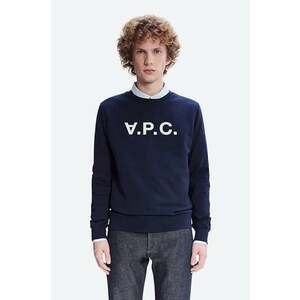 A.P.C. hanorac de bumbac Sweat Vpc bărbați, culoarea bleumarin, cu imprimeu COECQ.H27378-DARKNAVY imagine