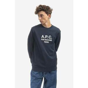 A.P.C. hanorac de bumbac Rufus bărbați, culoarea bleumarin, cu imprimeu COEZD.H27500-MARINE imagine