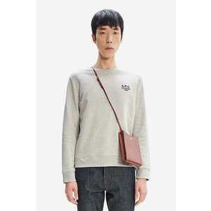 A.P.C. hanorac de bumbac Sweat Rider bărbați, culoarea gri, uni COEZD.H27699-MARINE imagine