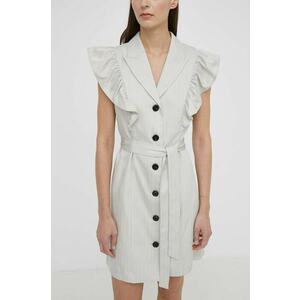 Bruuns Bazaar rochie PinBBMikala dress culoarea gri, mini, dreaptă, BBW3831 imagine