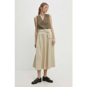 Answear Lab fustă culoarea bej, midi, evazati imagine