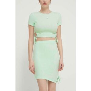 Tommy Jeans fustă culoarea verde, mini, creion, DW0DW17962 imagine