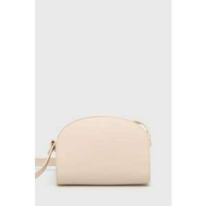 A.P.C. poseta de piele sac demi-lune mini culoarea bej, PXAWV-F61392 imagine
