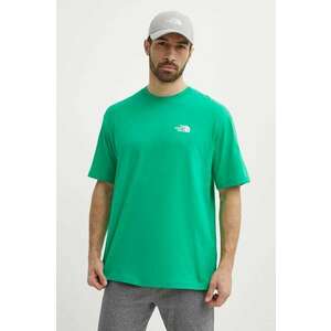 The North Face tricou din bumbac Essential barbati, culoarea verde, cu imprimeu, NF0A87NRPO81 imagine