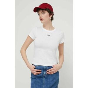 Vans tricou din bumbac femei, culoarea alb imagine