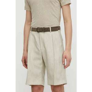 Tiger Of Sweden pantaloni scurți din lână Tulley culoarea bej, melanj, T72155005 imagine