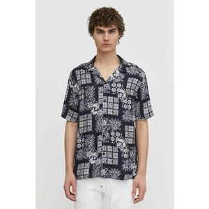 The Kooples camasa barbati, culoarea albastru marin, regular, HCCC28059K imagine