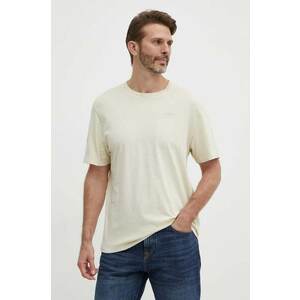 Pepe Jeans tricou din bumbac Jacko barbati, culoarea bej, neted, PM508664 imagine