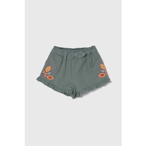 zippy pantaloni scurți din amestec de in pentru bebeluși culoarea verde, cu imprimeu imagine