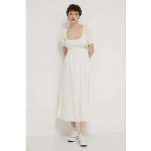 Billabong rochie din bumbac culoarea bej, midi, evazată, ABJWD00678 imagine