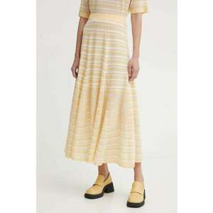 AERON fustă din amestec de in THEO culoarea portocaliu, maxi, evazati, AW24SSSK216502 imagine