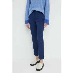 PS Paul Smith pantaloni femei, culoarea albastru marin, drept, high waist, W2R.307T.M30879 imagine