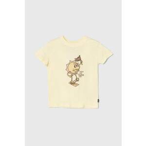 Vans tricou de bumbac pentru copii SKATE SUN CREW culoarea galben imagine